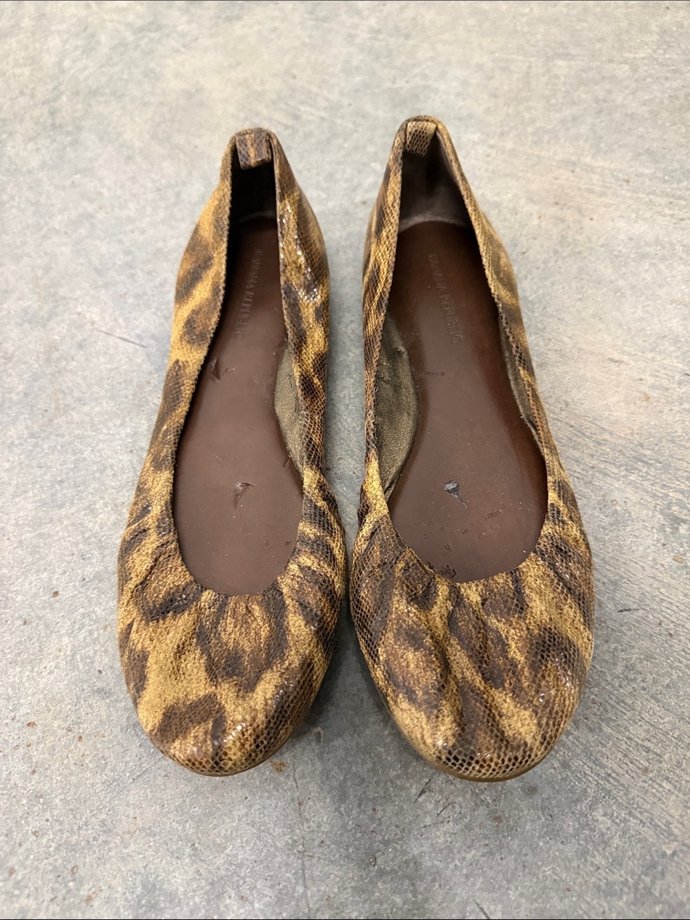 Banana Republic Leopard-Print Ballet Flats in Brown and Tan